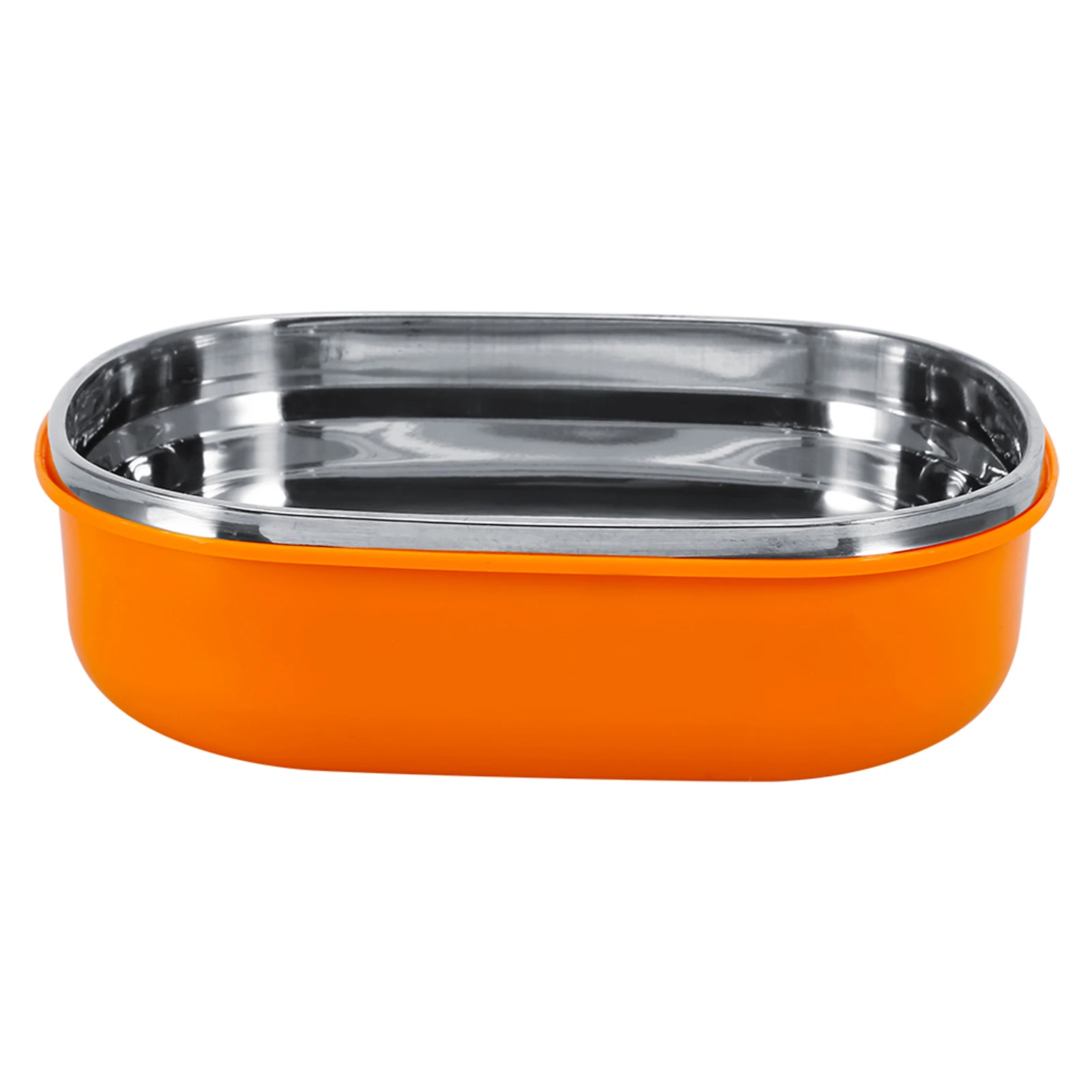 Fiambrera de acero inoxidable con aislamiento para la cena, contenedor de 1 capa, color naranja