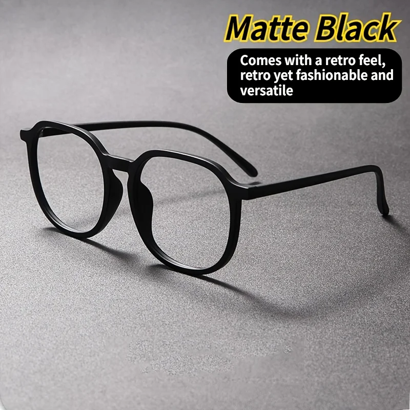 Gafas cuadradas con bloqueo de luz azul, montura completa, dise&ntilde;o de montura ancha negra, realzador de aspecto natural para uso diario