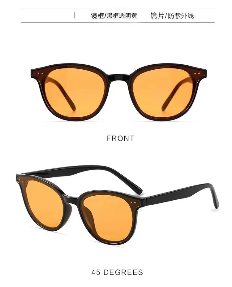 Gafas de sol de dise&ntilde;ador de marca, nuevas, de lujo, de pl&aacute;stico, cl&aacute;sicas, retro, unisex, cuadradas, con lentes amarillas para hombre y mujer
