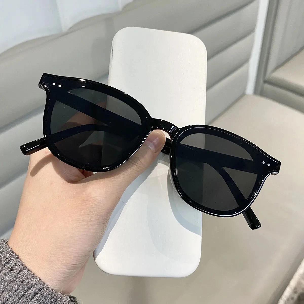 Gafas de sol de dise&ntilde;ador de marca, nuevas, de lujo, de pl&aacute;stico, cl&aacute;sicas, retro, unisex, cuadradas, con lentes amarillas para hombre y mujer