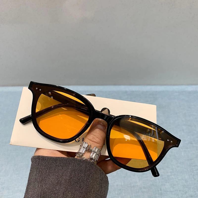 Gafas de sol de dise&ntilde;ador de marca, nuevas, de lujo, de pl&aacute;stico, cl&aacute;sicas, retro, unisex, cuadradas, con lentes amarillas para hombre y mujer