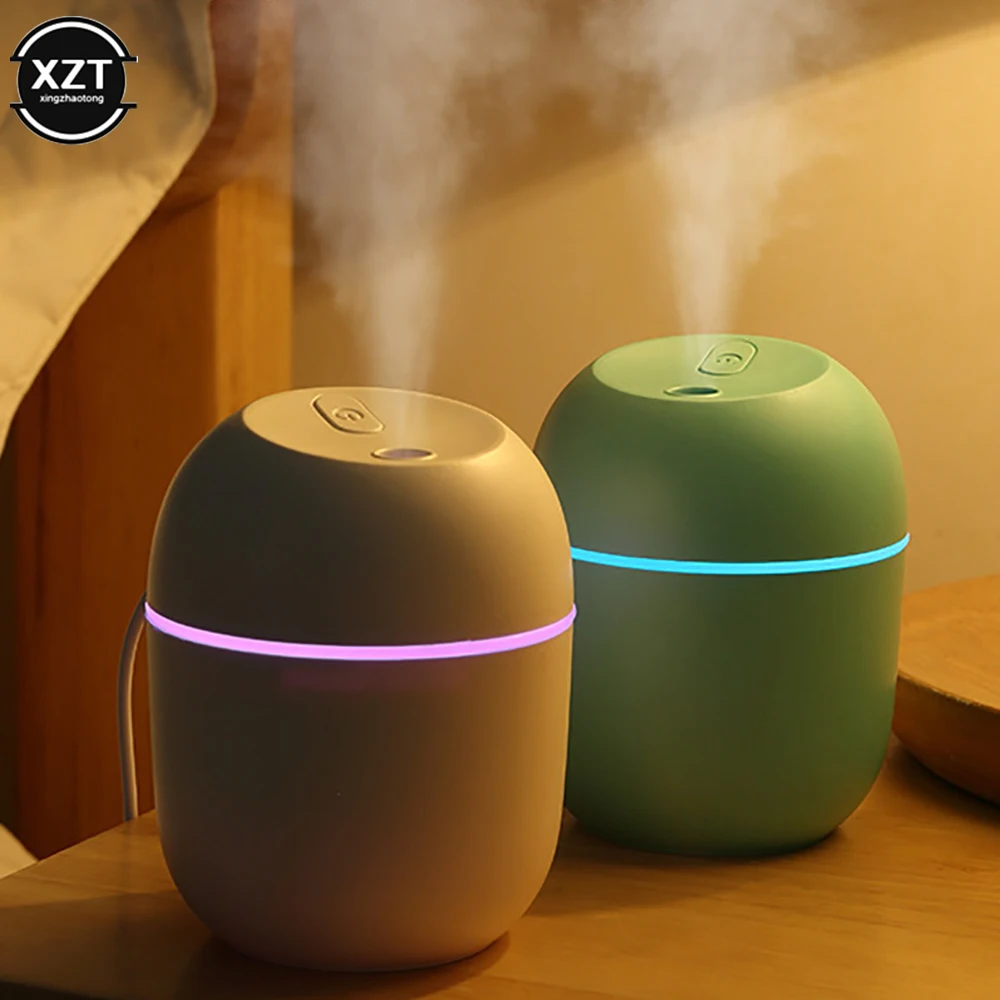 Humidificador USB de 220ml, atomizador, difusor de aceites arom&aacute;ticos, humidificador de aire silencioso con l&aacute;mpara de noche para coche, dormitorio, pulverizador de niebla fr&iacute;a