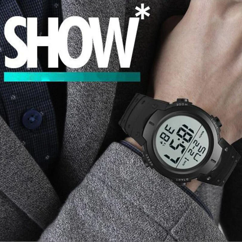 Reloj electr&oacute;nico para hombre, relojes deportivos para hombre, resistente al agua, luminoso, multifunci&oacute;n, para Fitness al aire libre, reloj de pulsera electr&oacute;nico de pantalla grande