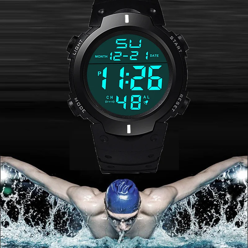 Reloj electr&oacute;nico para hombre, relojes deportivos para hombre, resistente al agua, luminoso, multifunci&oacute;n, para Fitness al aire libre, reloj de pulsera electr&oacute;nico de pantalla grande
