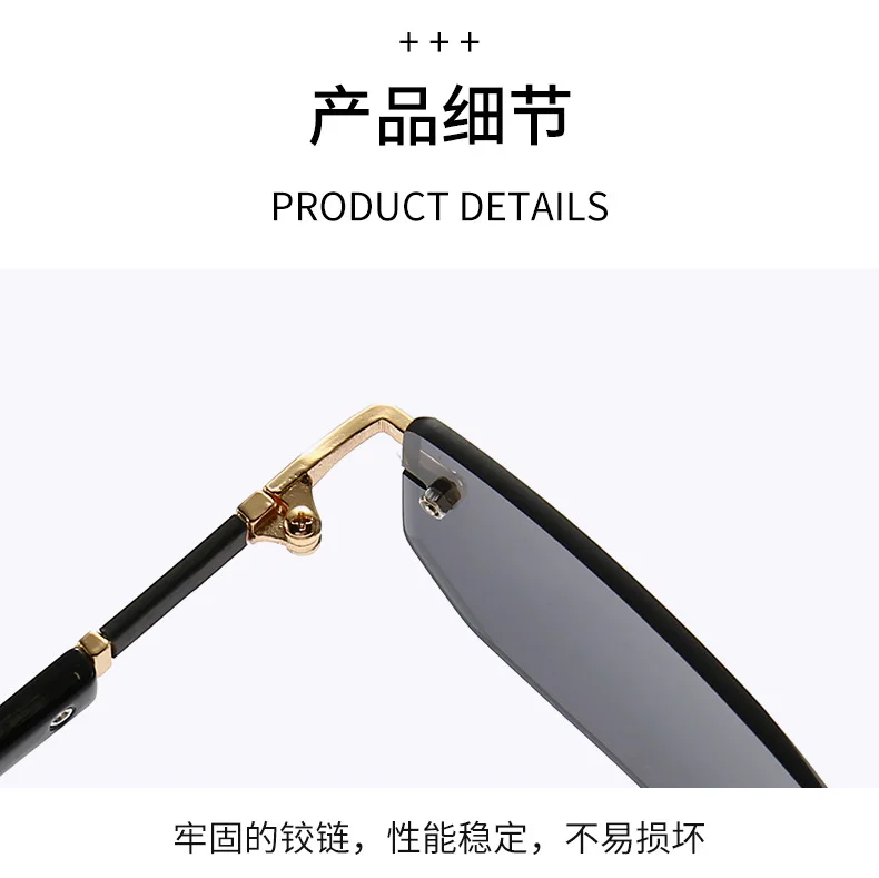 Gafas de Sol Rectangulares sin Montura, Modernas y Populares para Mujer y Hombre, Lentes de Sol Peque&ntilde;as para Viajar