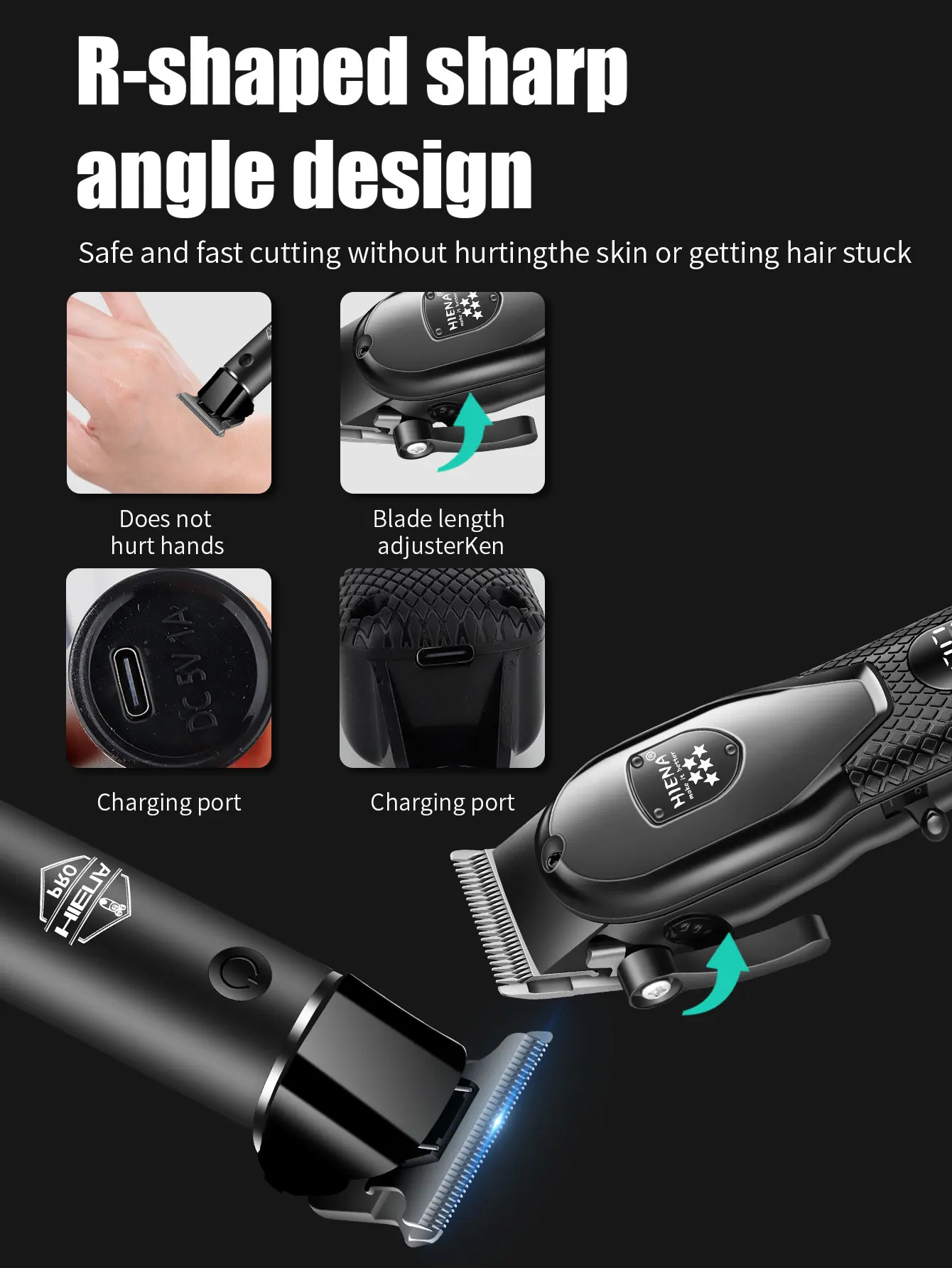 Kit de Cortadora de Pelo Hiena para Hombre, Afeitadora Eléctrica, Recortadora de Pelo Profesional con Pantalla Digital LCD Kit de Cortadora de Pelo Hiena para Hombre, Afeitadora Eléctrica, Recortadora de Pelo Profesional con Pantalla Digital LCD
