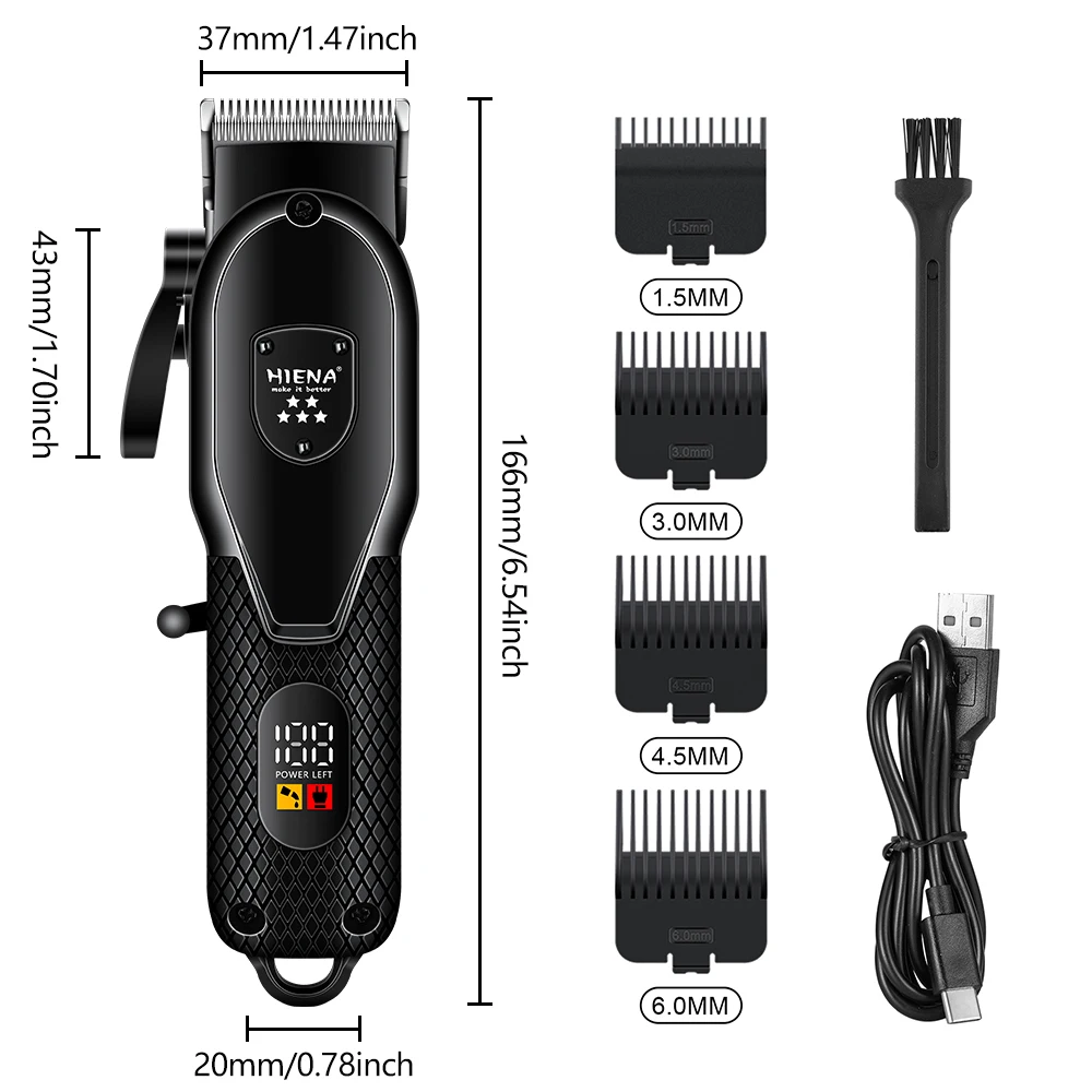 Kit de Cortadora de Pelo Hiena para Hombre, Afeitadora Eléctrica, Recortadora de Pelo Profesional con Pantalla Digital LCD Kit de Cortadora de Pelo Hiena para Hombre, Afeitadora Eléctrica, Recortadora de Pelo Profesional con Pantalla Digital LCD