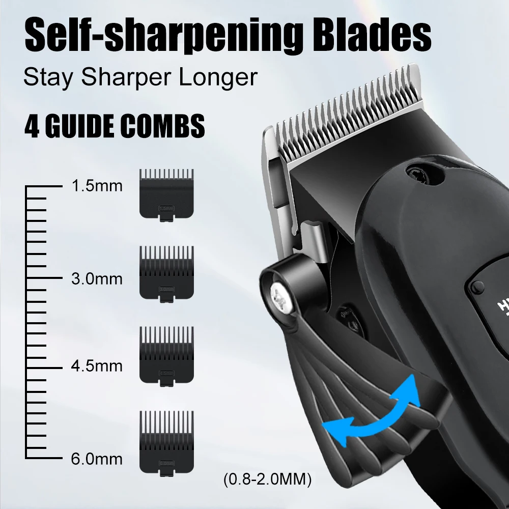 Kit de Cortadora de Pelo Hiena para Hombre, Afeitadora Eléctrica, Recortadora de Pelo Profesional con Pantalla Digital LCD Kit de Cortadora de Pelo Hiena para Hombre, Afeitadora Eléctrica, Recortadora de Pelo Profesional con Pantalla Digital LCD
