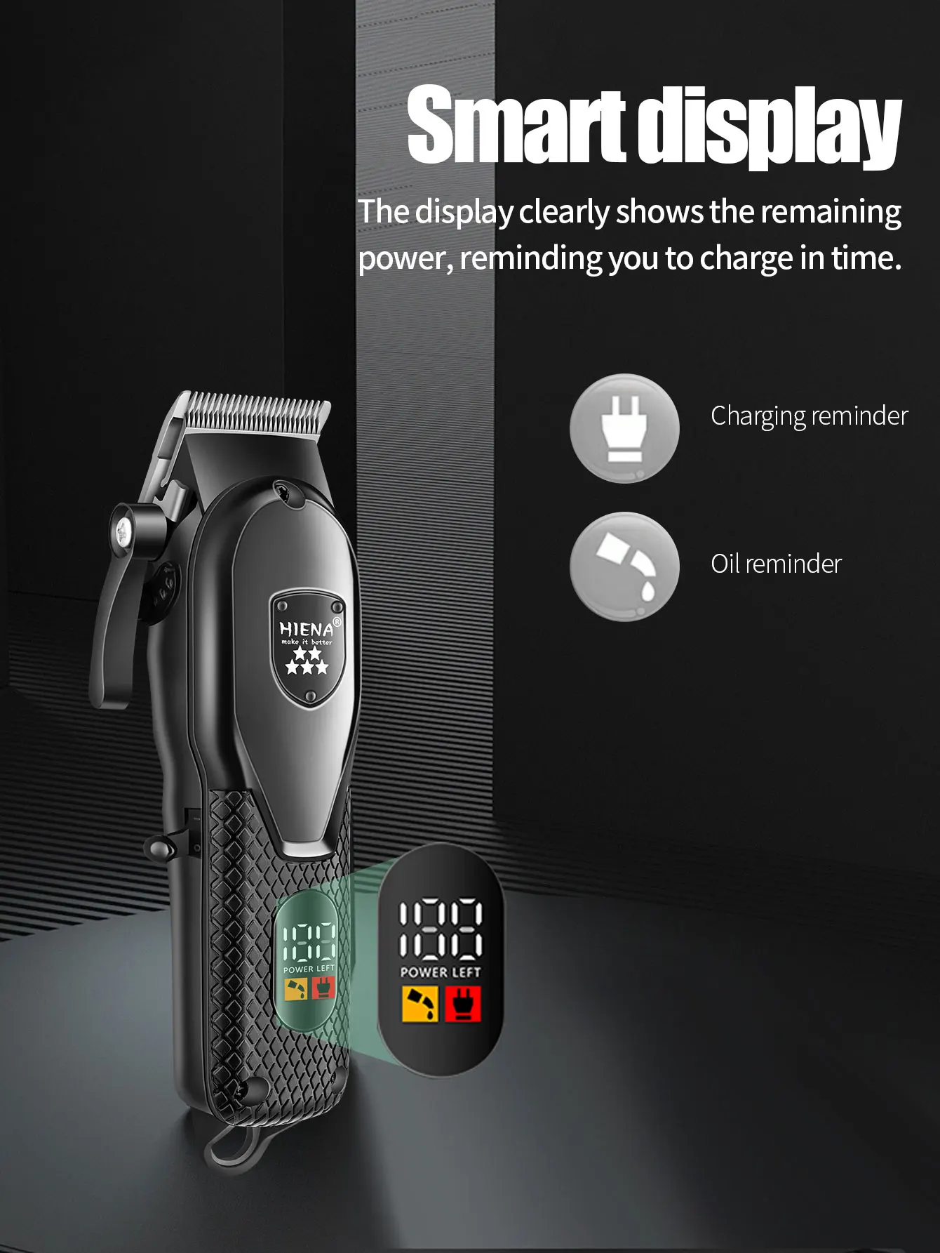 Kit de Cortadora de Pelo Hiena para Hombre, Afeitadora Eléctrica, Recortadora de Pelo Profesional con Pantalla Digital LCD Kit de Cortadora de Pelo Hiena para Hombre, Afeitadora Eléctrica, Recortadora de Pelo Profesional con Pantalla Digital LCD