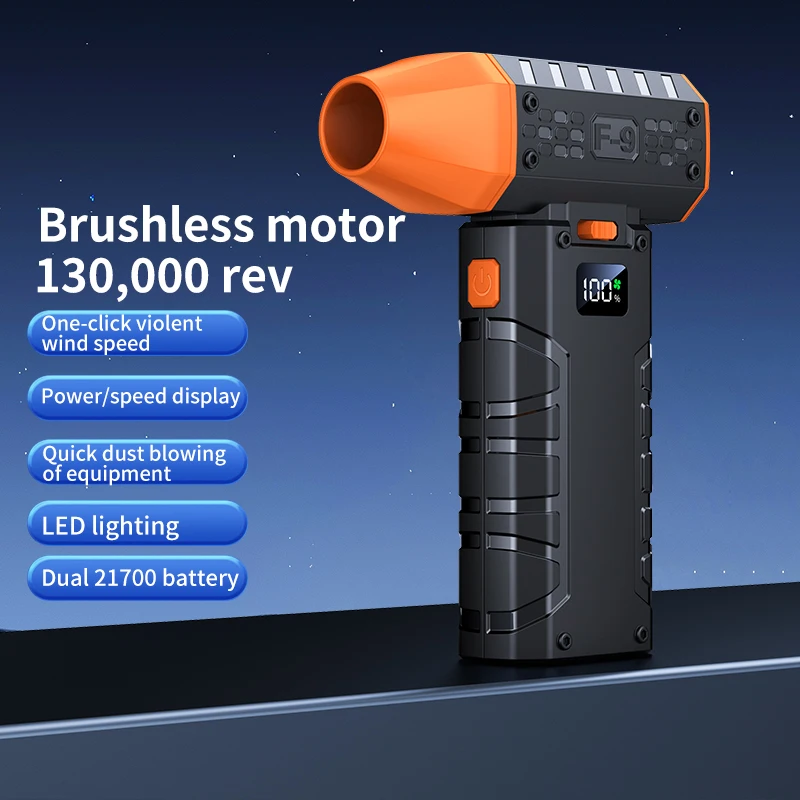 Soplador de polvo de bolsillo, Mini ventilador el&eacute;ctrico sin escobillas, soplador violento, velocidad del viento, conducto Industrial de 52 m/s, 160000RPM, 6000mAh