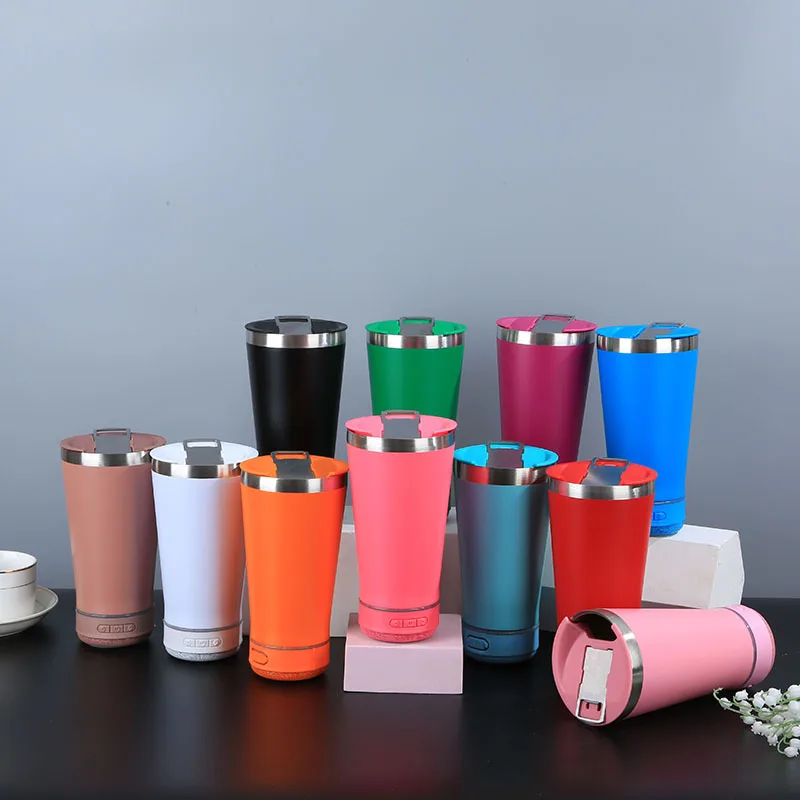 Tazas de cerveza con aislamiento al vac&iacute;o de doble pared de acero, Altavoz Bluetooth de 16oz, botella de agua y caf&eacute;, vaso, taza de regalo