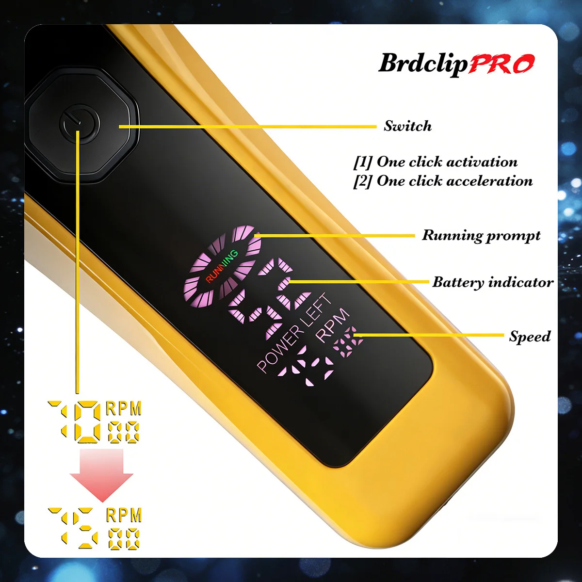 BRDCLIP 619 339 Cortapelos Inal&aacute;mbrico M&aacute;quina de corte profesional El&eacute;ctrico Recortadora con cuchilla en T de DLC Port&aacute;til Recortadora de precisi&oacute;n LED Recortadora para hombres