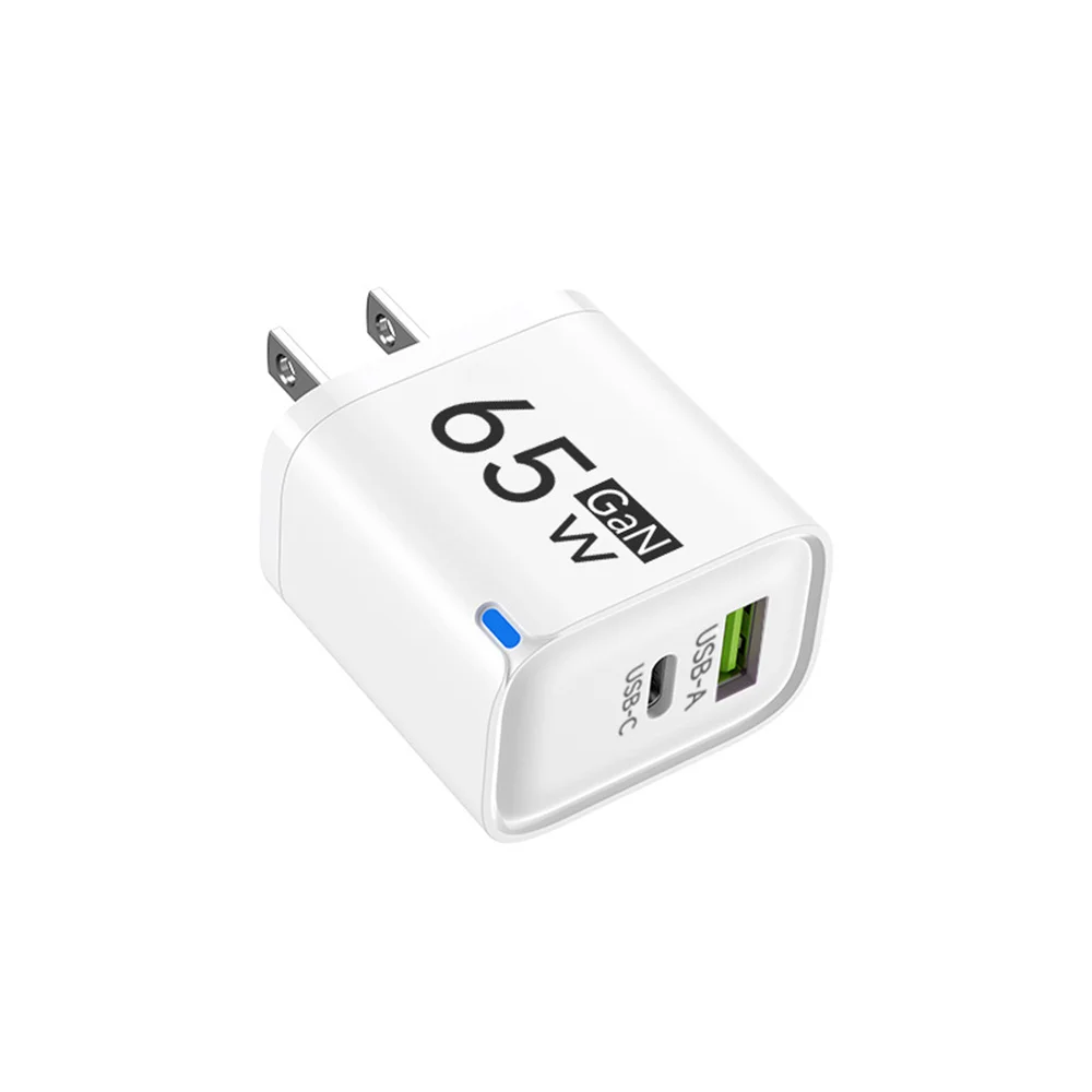 Cargador USB C GaN de 65W con 3 Puertos, Carga R&aacute;pida, Adaptador de Pared QC3.0 para iPhone 16 17 Samsung Xiaomi Huawei, Enchufe EU US UK