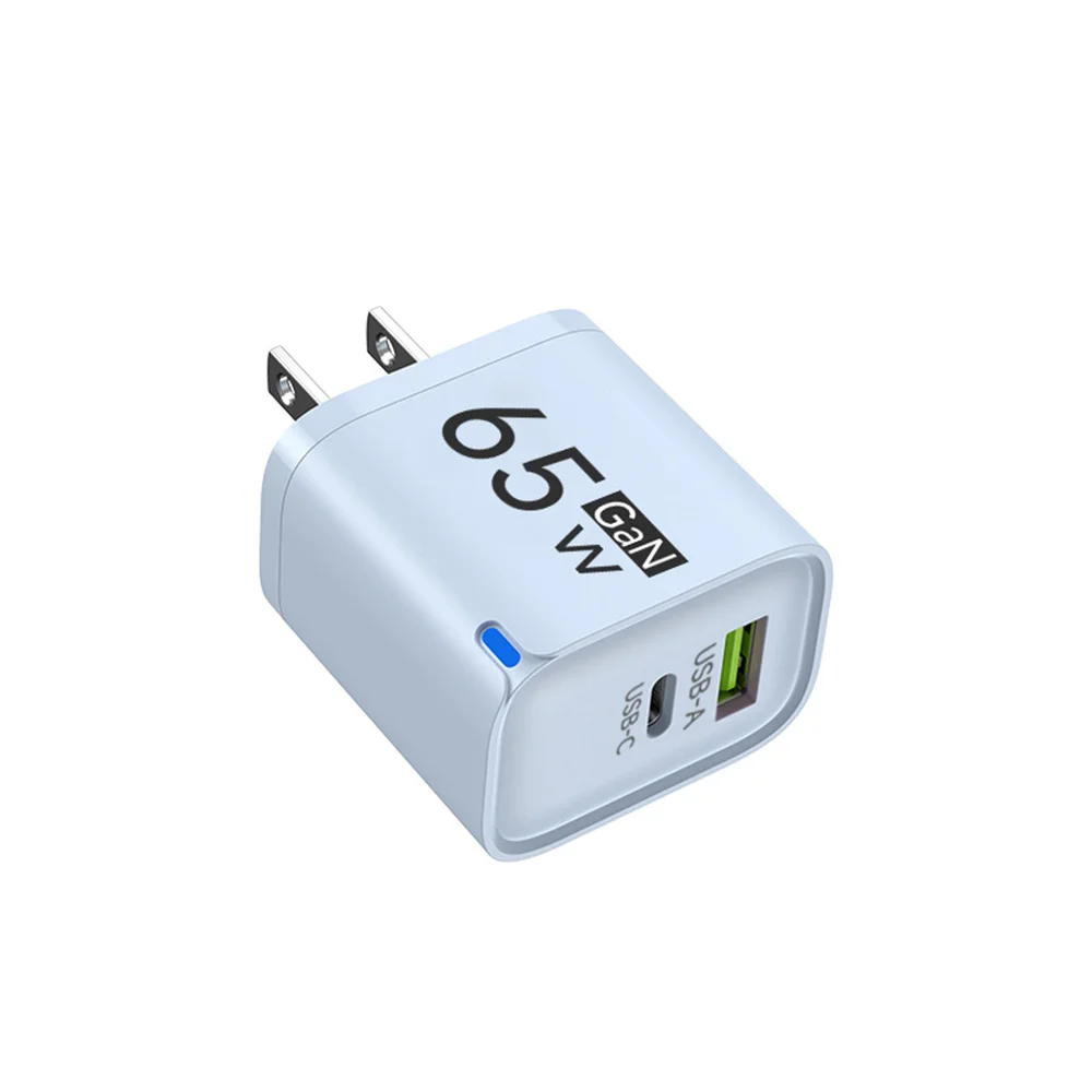 Cargador USB C GaN de 65W con 3 Puertos, Carga R&aacute;pida, Adaptador de Pared QC3.0 para iPhone 16 17 Samsung Xiaomi Huawei, Enchufe EU US UK