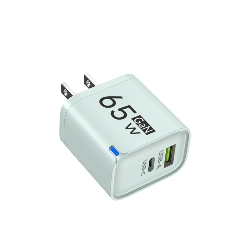 Cargador USB C GaN de 65W con 3 Puertos, Carga R&aacute;pida, Adaptador de Pared QC3.0 para iPhone 16 17 Samsung Xiaomi Huawei, Enchufe EU US UK