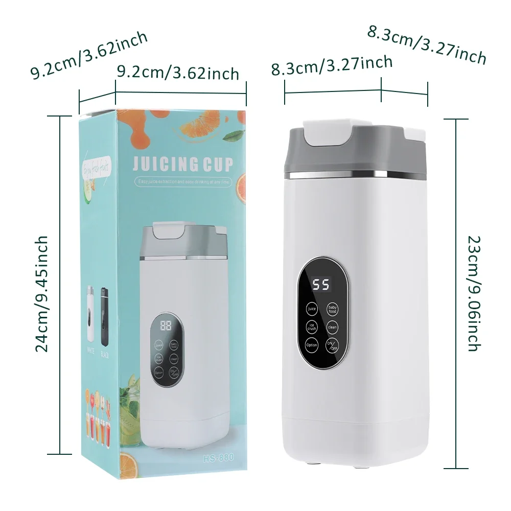 Licuadora El&eacute;ctrica Port&aacute;til de 400 ml, 2 Tazas, Mini Licuadora Multifuncional Inal&aacute;mbrica para el Hogar, Recargable por USB, Vaso Mezclador Peque&ntilde;o