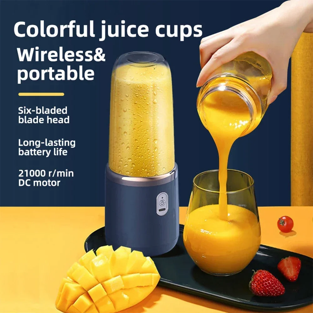 Licuadora Eléctrica Portátil de 400 ml, 2 Tazas, Mini Licuadora Multifuncional Inalámbrica para el Hogar, Recargable por USB, Vaso Mezclador Pequeño Licuadora Eléctrica Portátil de 400 ml, 2 Tazas, Mini Licuadora Multifuncional Inalámbrica para el Hogar, Recargable por USB, Vaso Mezclador Pequeño