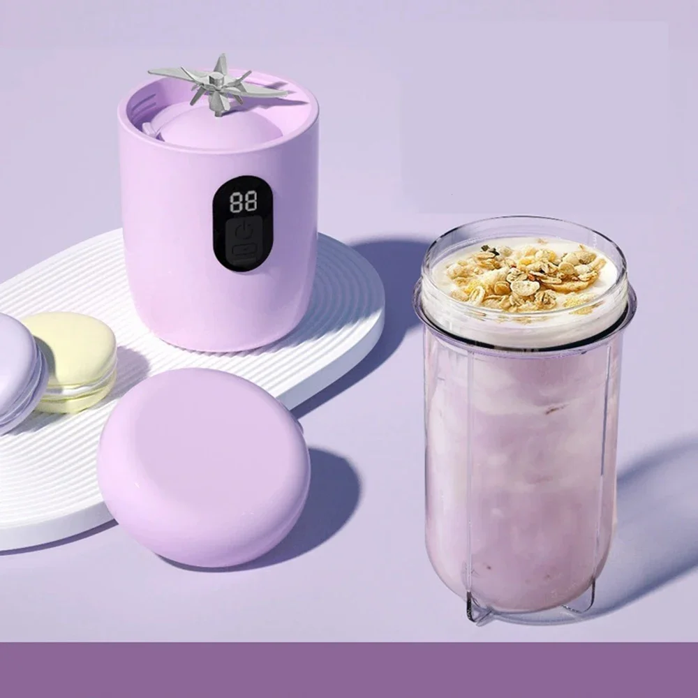 Licuadora Portátil con Tapa de 500 ml, Recargable, Inalámbrica, Exprimidor de Naranjas, 16 Cuchillas de Acero Inoxidable, USB, Mezcladora de Frutas y Verduras para Smoothies Licuadora Portátil con Tapa de 500 ml, Recargable, Inalámbrica, Exprimidor de Naranjas, 16 Cuchillas de Acero Inoxidable, USB, Mezcladora de Frutas y Verduras para Smoothies