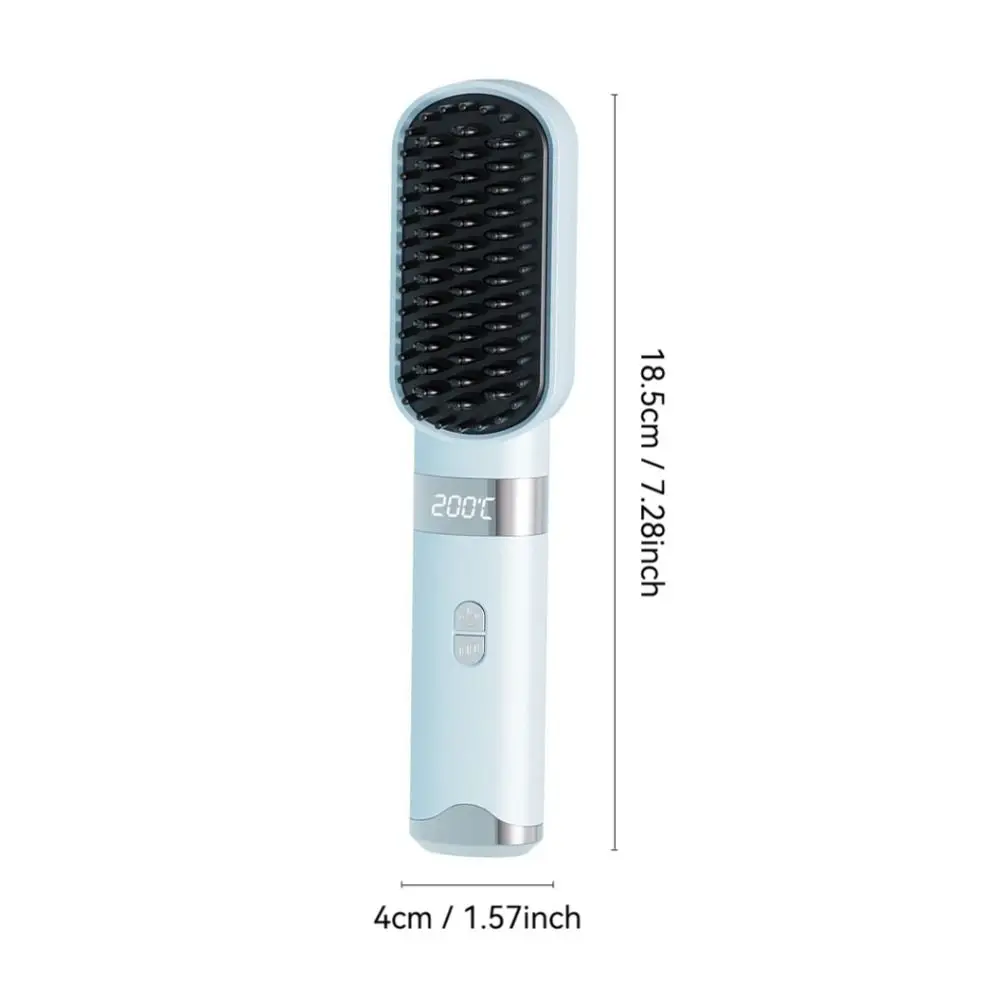 Nueva Plancha de Pelo Inalámbrica 140-200C ° Peine Alisador de Cabello Tipo-C Recargable con Pantalla LCD Nueva Plancha de Pelo Inalámbrica 140-200C ° Peine Alisador de Cabello Tipo-C Recargable con Pantalla LCD