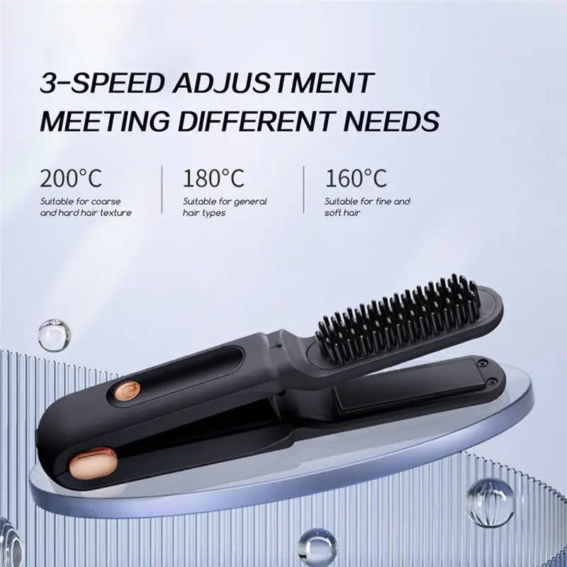 &iexcl;NUEVO!ABMK】 Peine alisador digital 2 en 1, plancha de pelo con 3 temperaturas ajustables para mujeres, color blanco