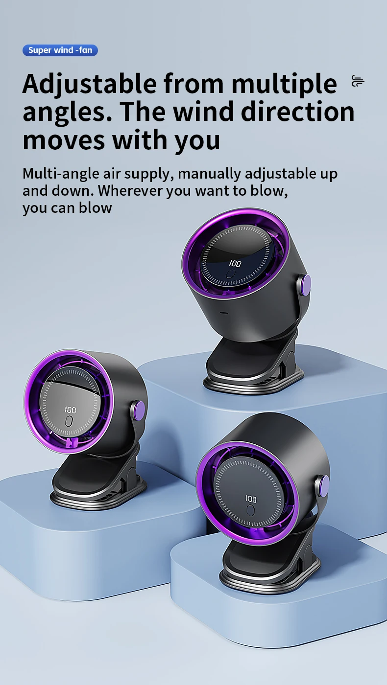 Ventilador port&aacute;til con clip TINSOL, silencioso, para escritorio, hogar y dormitorio, tipo carrito, recargable, USB, viento fuerte, ventilador de aire acondicionado