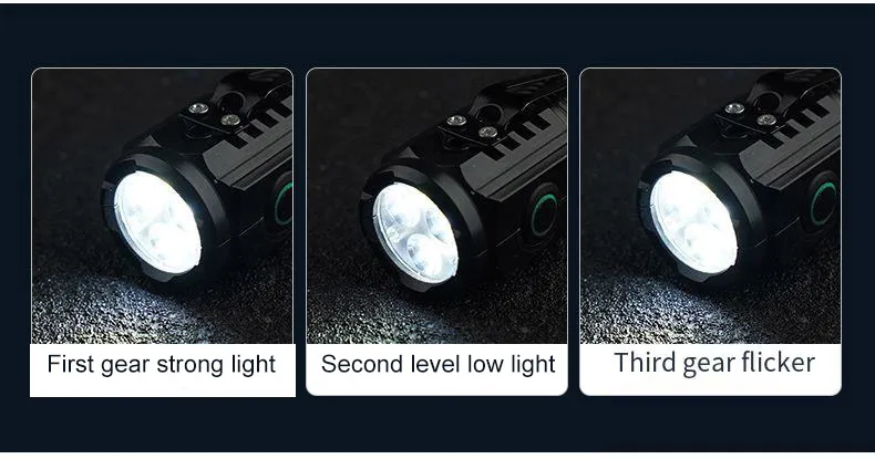 Mini linterna LED port&aacute;til, luz de Flash ultra fuerte de 3LED, bater&iacute;a integrada recargable por USB con Clip para bol&iacute;grafo