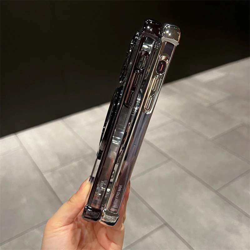 Funda de lujo con soporte de anillo Magsafe de carga inal&aacute;mbrica para iPhone 11 12 13 14 15 16 Pro Max Plus cubierta de parachoques magn&eacute;tico transparente