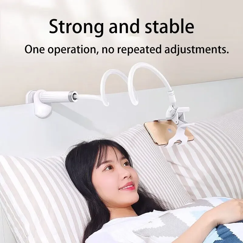 Soporte de abrazadera para tel&eacute;fono m&oacute;vil de escritorio, brazo largo Flexible, cuello de cisne, soporte para persona perezosa con mango, soporte en vivo superior