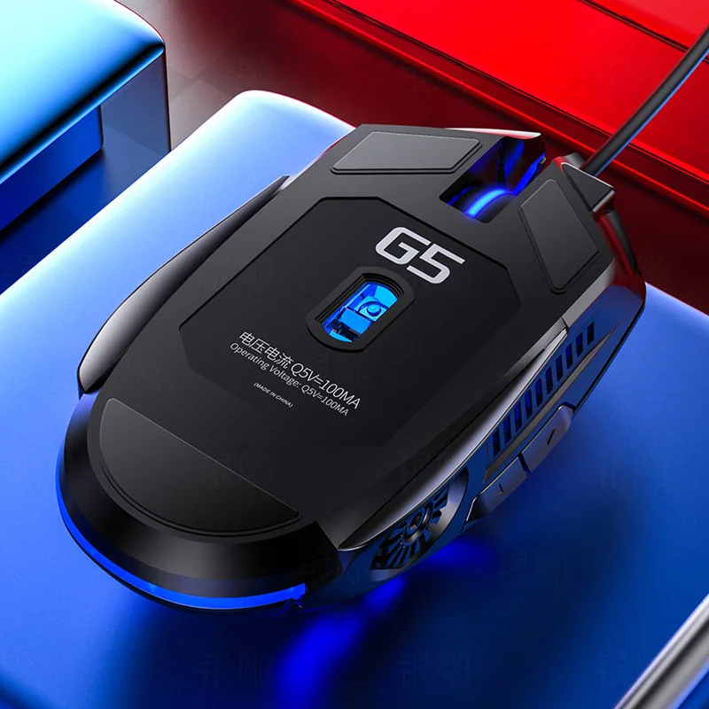 Rat&oacute;n para Juegos con Cable G5, Silencioso, Retroiluminaci&oacute;n RGB, Mec&aacute;nico, 6 Teclas, 3200 DPI, RGB, Rat&oacute;n para Deportes Electr&oacute;nicos para Computadora Port&aacute;til