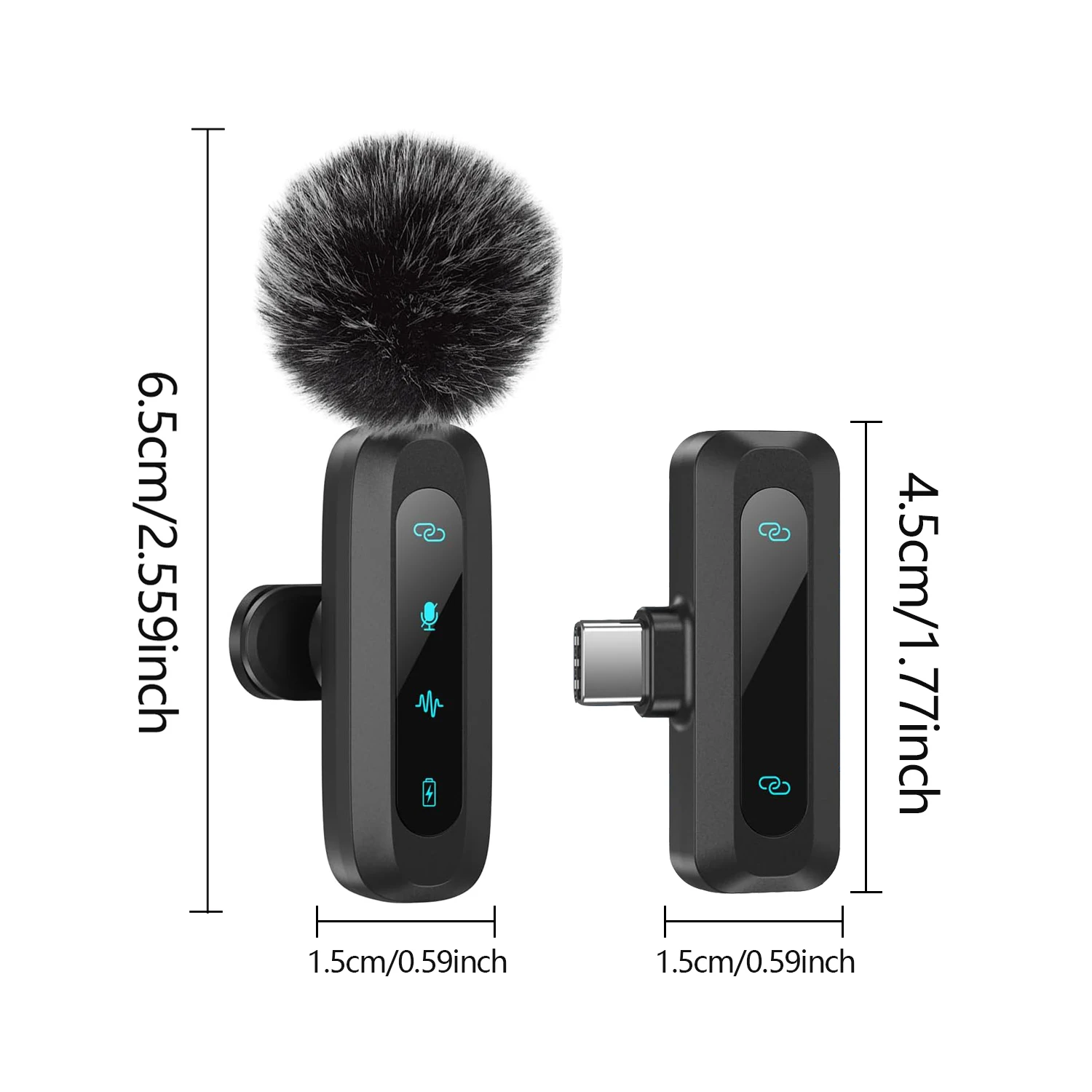 Micr&oacute;fono Lavalier, compacto y duradero, bater&iacute;a de larga duraci&oacute;n, Tipo-C, utilizado para producci&oacute;n de video, transmisi&oacute;n en vivo, entrevistas