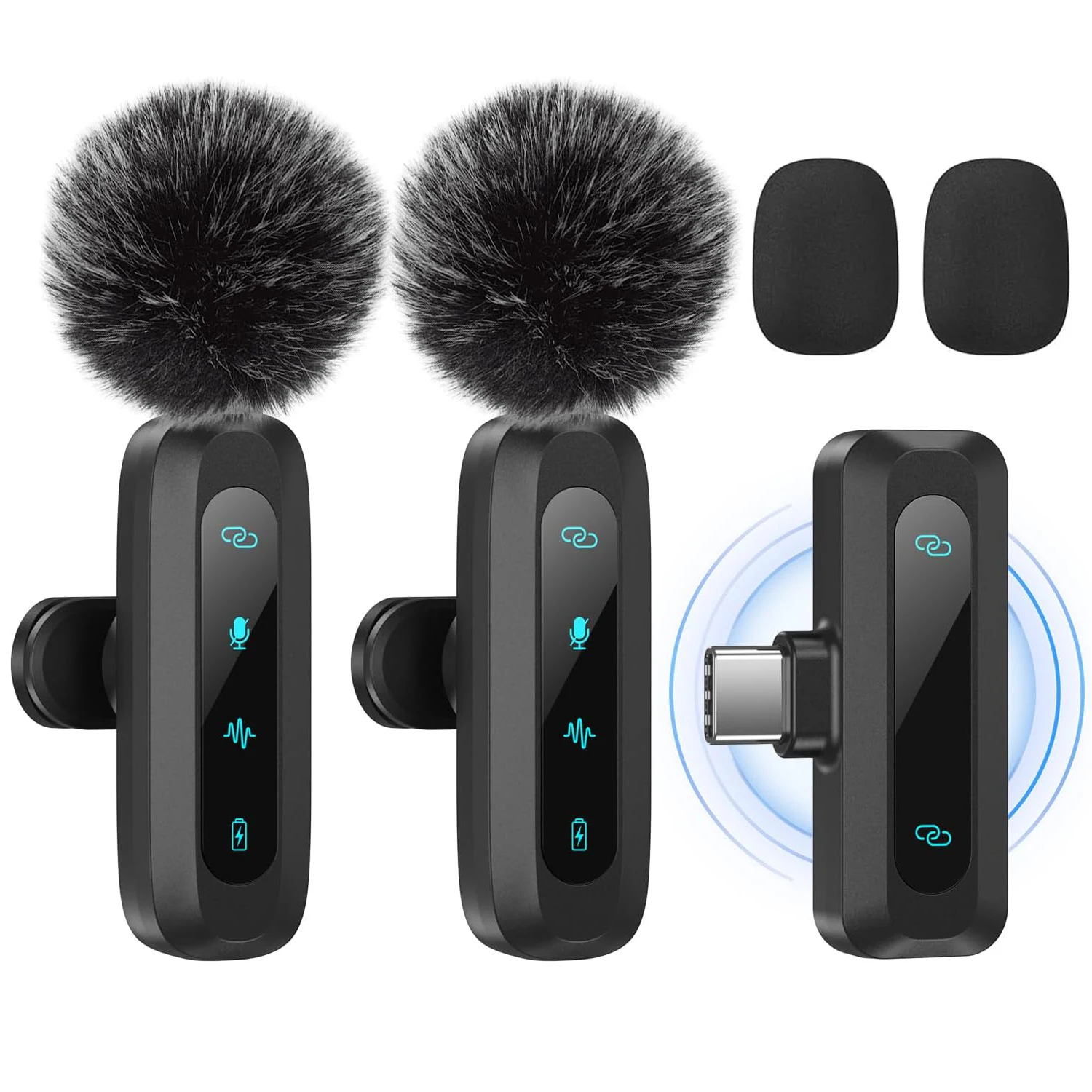 Micr&oacute;fono Lavalier, compacto y duradero, bater&iacute;a de larga duraci&oacute;n, Tipo-C, utilizado para producci&oacute;n de video, transmisi&oacute;n en vivo, entrevistas