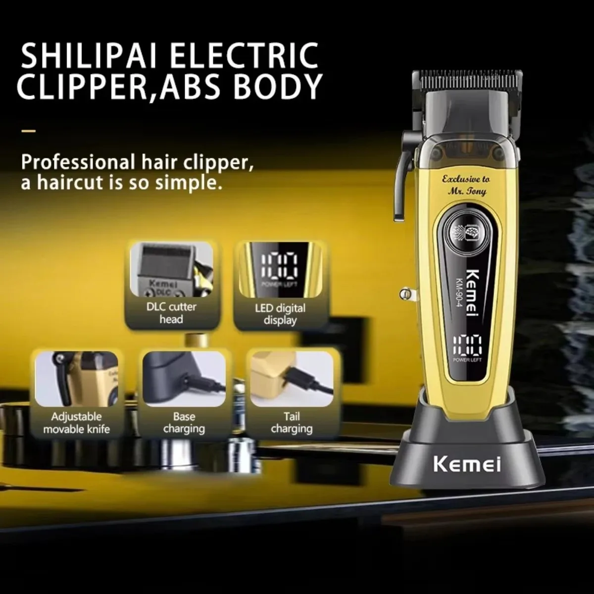 Kemei Cortapelos Profesional 11500 RPM Máquina de corte de pelo Motor sin escobillas Cuchilla DLC Mini cortadora de pelo para hombre KM-90-4 KM-90-5 Kemei Cortapelos Profesional 11500 RPM Máquina de corte de pelo Motor sin escobillas Cuchilla DLC Mini cortadora de pelo para hombre KM-90-4 KM-90-5