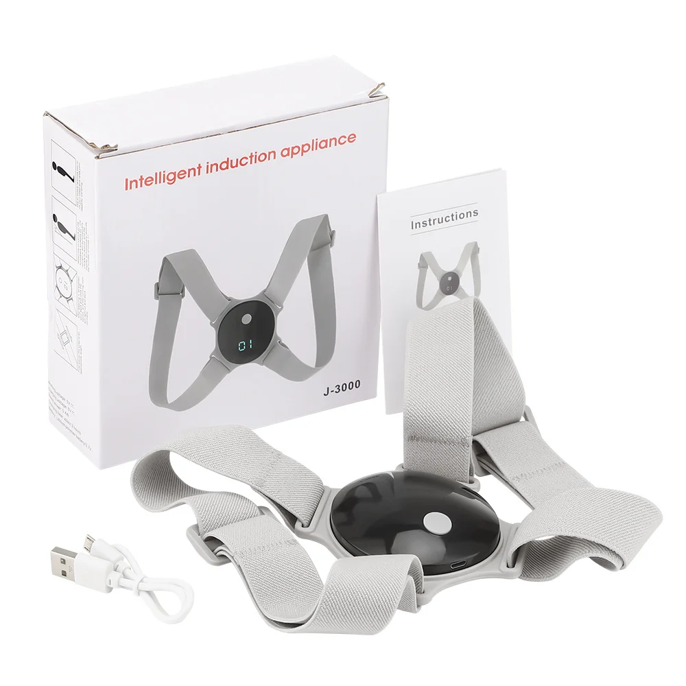 Corrector de postura el&eacute;ctrico inteligente, cintur&oacute;n de soporte para espalda, chaleco de alineaci&oacute;n de columna Lumbar recargable por USB para trabajadores de oficina