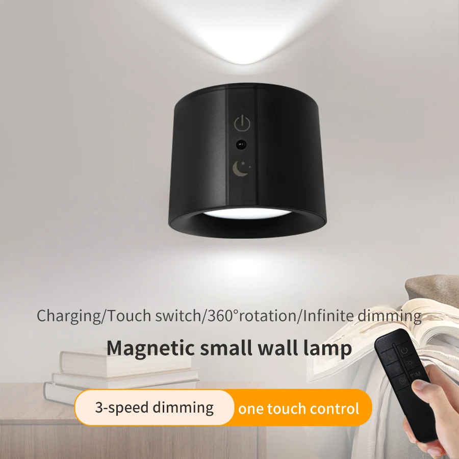 Apliques de pared LED, lámpara de pared de doble cabezal con Control táctil, luces de pared giratorias 360 de 3 colores, luces nocturnas inalámbricas para dormitorio Apliques de pared LED, lámpara de pared de doble cabezal con Control táctil, luces de pared giratorias 360 de 3 colores, luces nocturnas inalámbricas para dormitorio