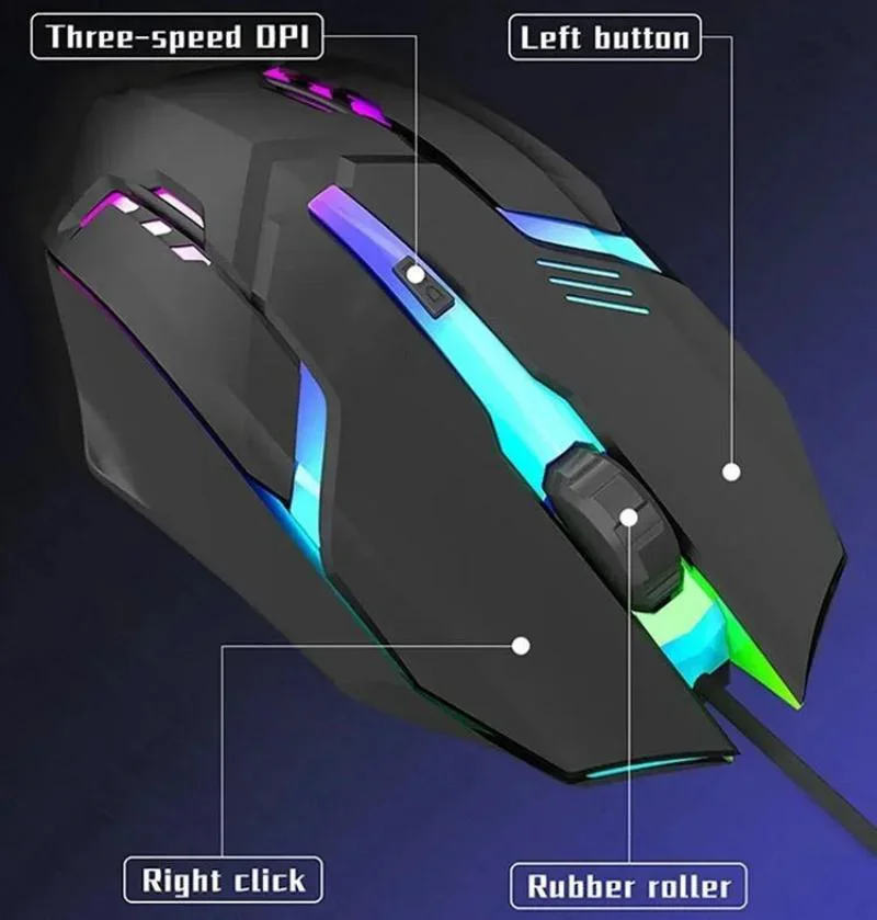 Último ratón para juegos ergonómico de alta calidad, adecuado para computadoras de escritorio y portátiles, ratón retroiluminado USB RGB de 4 botones Último ratón para juegos ergonómico de alta calidad, adecuado para computadoras de escritorio y portátiles, ratón retroiluminado USB RGB de 4 botones