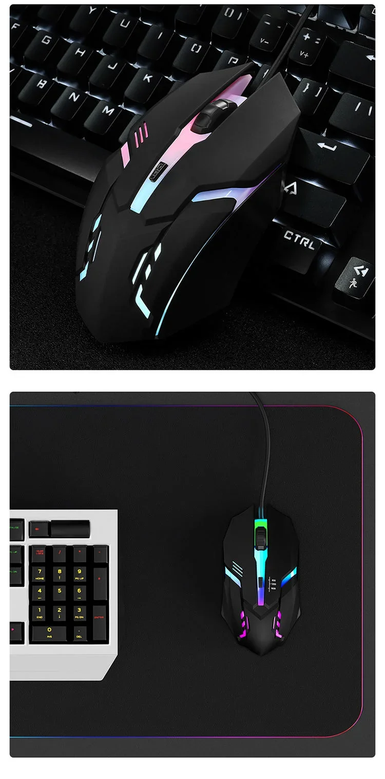 &Uacute;ltimo rat&oacute;n para juegos ergon&oacute;mico de alta calidad, adecuado para computadoras de escritorio y port&aacute;tiles, rat&oacute;n retroiluminado USB RGB de 4 botones