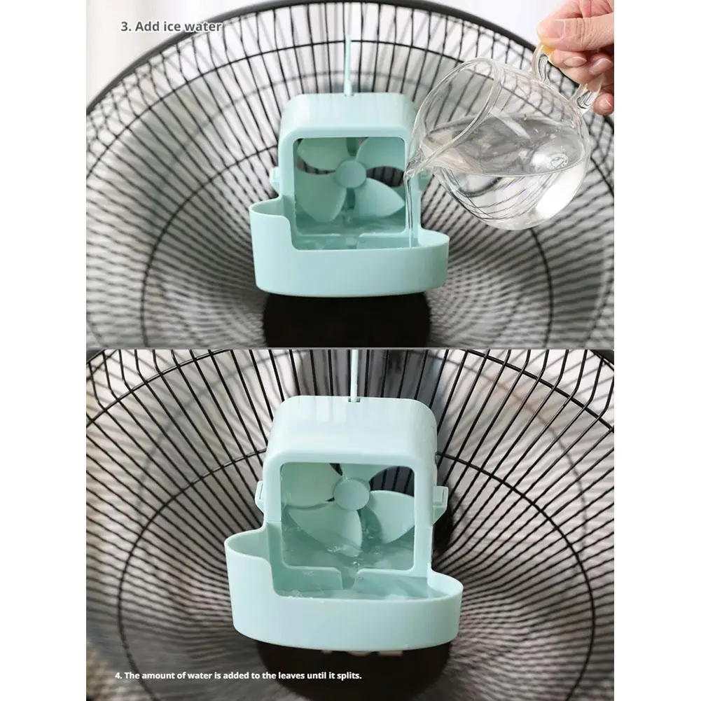 Ventilador de refrigeraci&oacute;n el&eacute;ctrico colgante con 4 tazas de hielo, adaptador de enfriamiento por niebla, soporte para hielo colgante, ventilador de suelo para refrigeraci&oacute;n r&aacute;pida del hogar