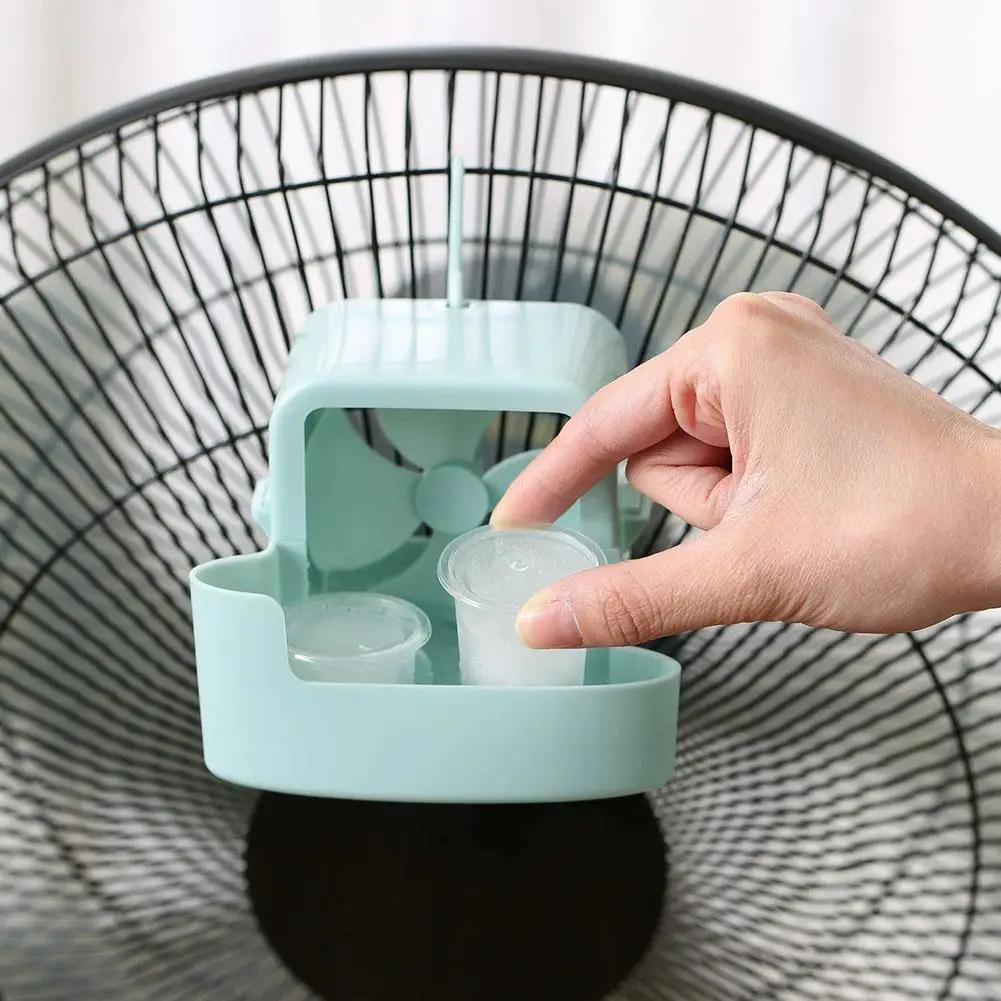 Ventilador de refrigeraci&oacute;n el&eacute;ctrico colgante con 4 tazas de hielo, adaptador de enfriamiento por niebla, soporte para hielo colgante, ventilador de suelo para refrigeraci&oacute;n r&aacute;pida del hogar