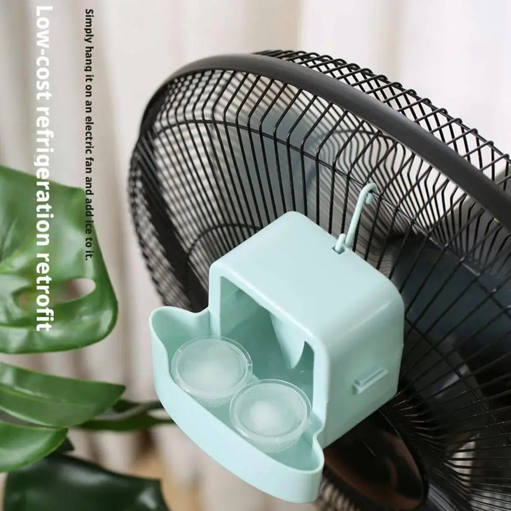 Ventilador de refrigeraci&oacute;n el&eacute;ctrico colgante con 4 tazas de hielo, adaptador de enfriamiento por niebla, soporte para hielo colgante, ventilador de suelo para refrigeraci&oacute;n r&aacute;pida del hogar
