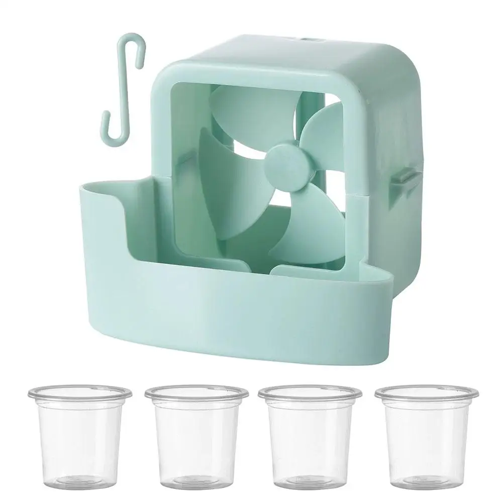 Ventilador de refrigeraci&oacute;n el&eacute;ctrico colgante con 4 tazas de hielo, adaptador de enfriamiento por niebla, soporte para hielo colgante, ventilador de suelo para refrigeraci&oacute;n r&aacute;pida del hogar