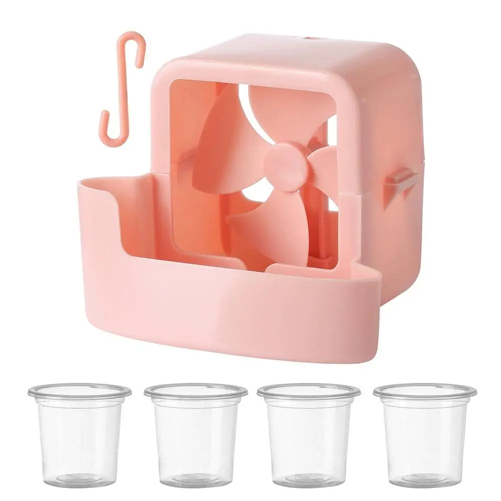 Ventilador de refrigeraci&oacute;n el&eacute;ctrico colgante con 4 tazas de hielo, adaptador de enfriamiento por niebla, soporte para hielo colgante, ventilador de suelo para refrigeraci&oacute;n r&aacute;pida del hogar