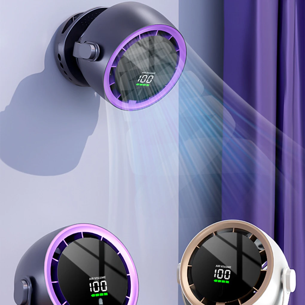 Ventilador de escritorio con pantalla Digital y Control remoto, ventilador con Clip ajustable con rotaci&oacute;n de 720 grados, potente turbina de alta velocidad para oficina