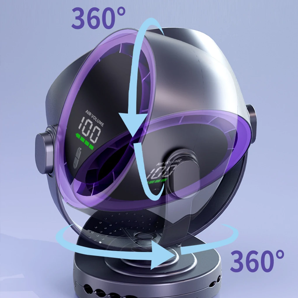 Ventilador de escritorio con pantalla Digital y Control remoto, ventilador con Clip ajustable con rotaci&oacute;n de 720 grados, potente turbina de alta velocidad para oficina