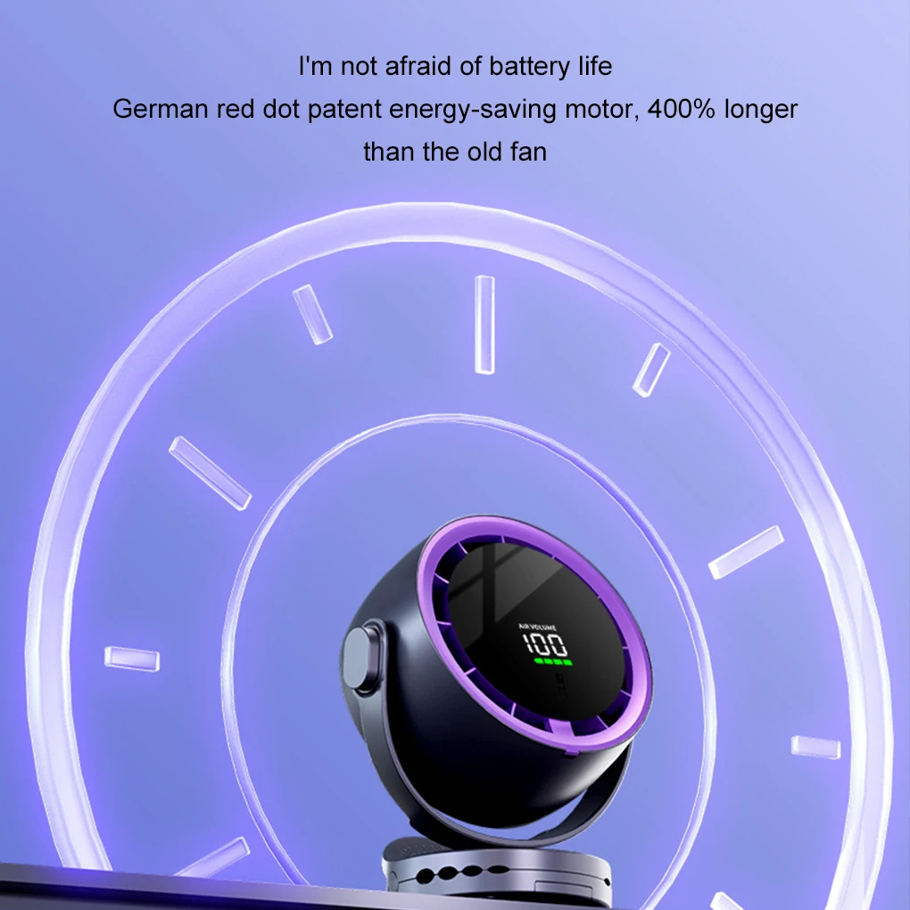 Ventilador de escritorio con pantalla Digital y Control remoto, ventilador con Clip ajustable con rotaci&oacute;n de 720 grados, potente turbina de alta velocidad para oficina