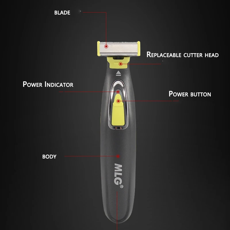 Afeitadora el&eacute;ctrica para cara y cuerpo para hombres, recortadora de barba y cuerpo lavable, m&aacute;quina de afeitar el&eacute;ctrica con bola seca y h&uacute;meda, recargable