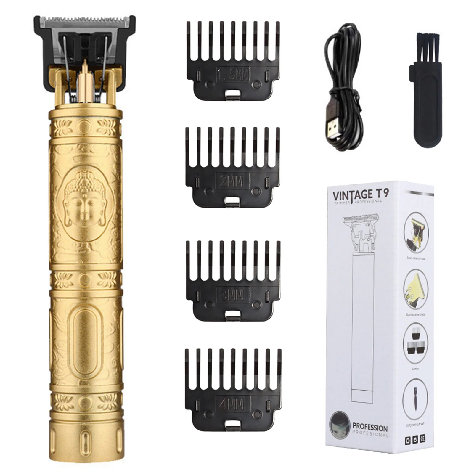 Cortadora de pelo HIENA T9, cortadora de pelo profesional para peluquero, cortadora el&eacute;ctrica con pantalla led, cortadora de pelo de Buda drag&oacute;n de gran potencia