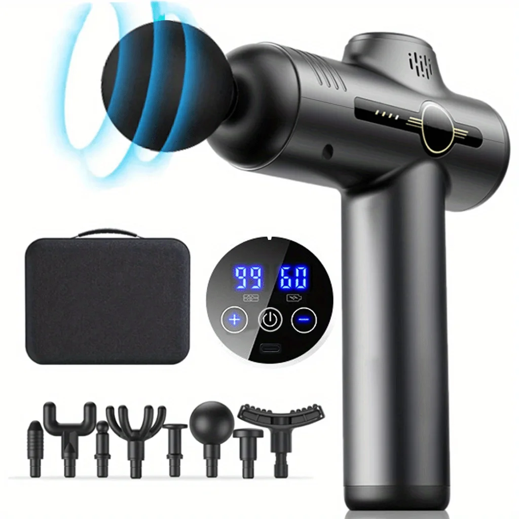 Pistola de Masaje Muscular Profesional de 99 Velocidades, Masajeador para Cuello y Espalda, Instrumento de Masaje, Equipo de Fitness para Dropshipping Pistola de Masaje Muscular Profesional de 99 Velocidades, Masajeador para Cuello y Espalda, Instrumento de Masaje, Equipo de Fitness para Dropshipping