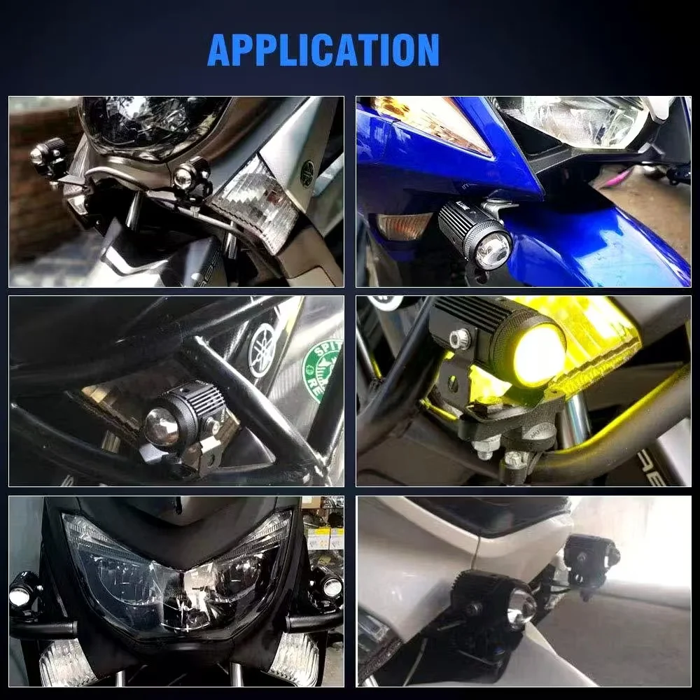 Heyword 1pc Mini Luz Auxiliar para Motocicleta, Doble Color, para Faro Delantero, L&aacute;mpara Auxiliar, ATV, Scooter, Moto, Luz Antiniebla, Accesorios 12V