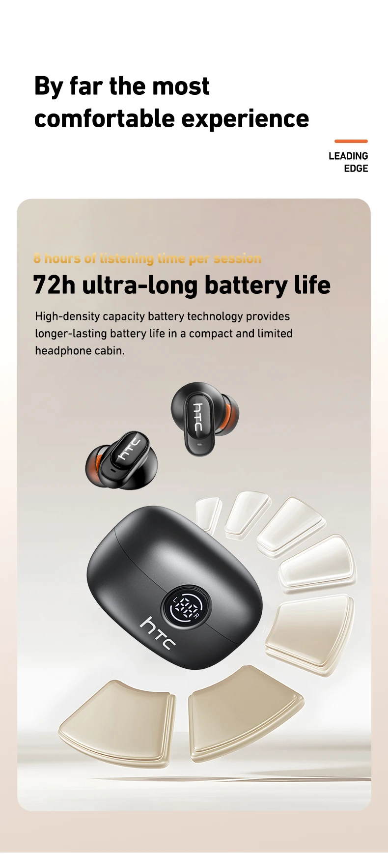 Auriculares Inal&aacute;mbricos Bluetooth HTC NE79 TWS: Auriculares con Traductor IA, Cancelaci&oacute;n de Ruido, Bater&iacute;a de Larga Duraci&oacute;n, Audio Premium