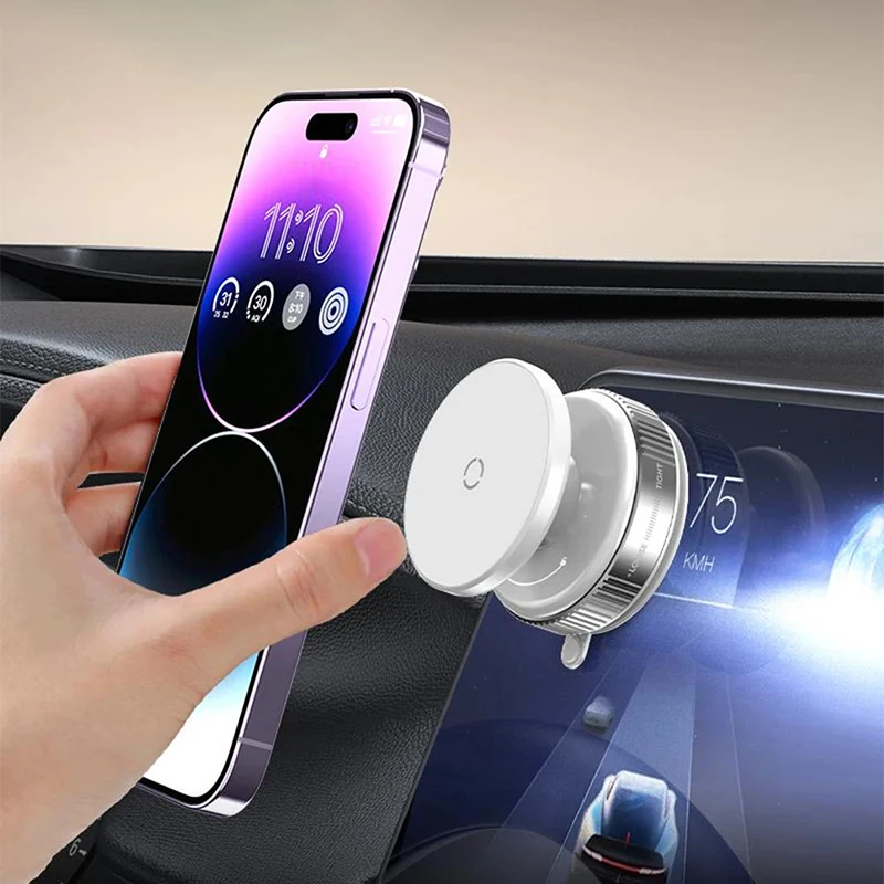 Soporte Magn&eacute;tico para Tel&eacute;fono de Coche, Plegable, Dise&ntilde;o Magsafe, 360&deg; &deg; Soporte de Vac&iacute;o Ajustable para Coche/Escritorio/Ba&ntilde;o/Uso Universal, Met&aacute;lico